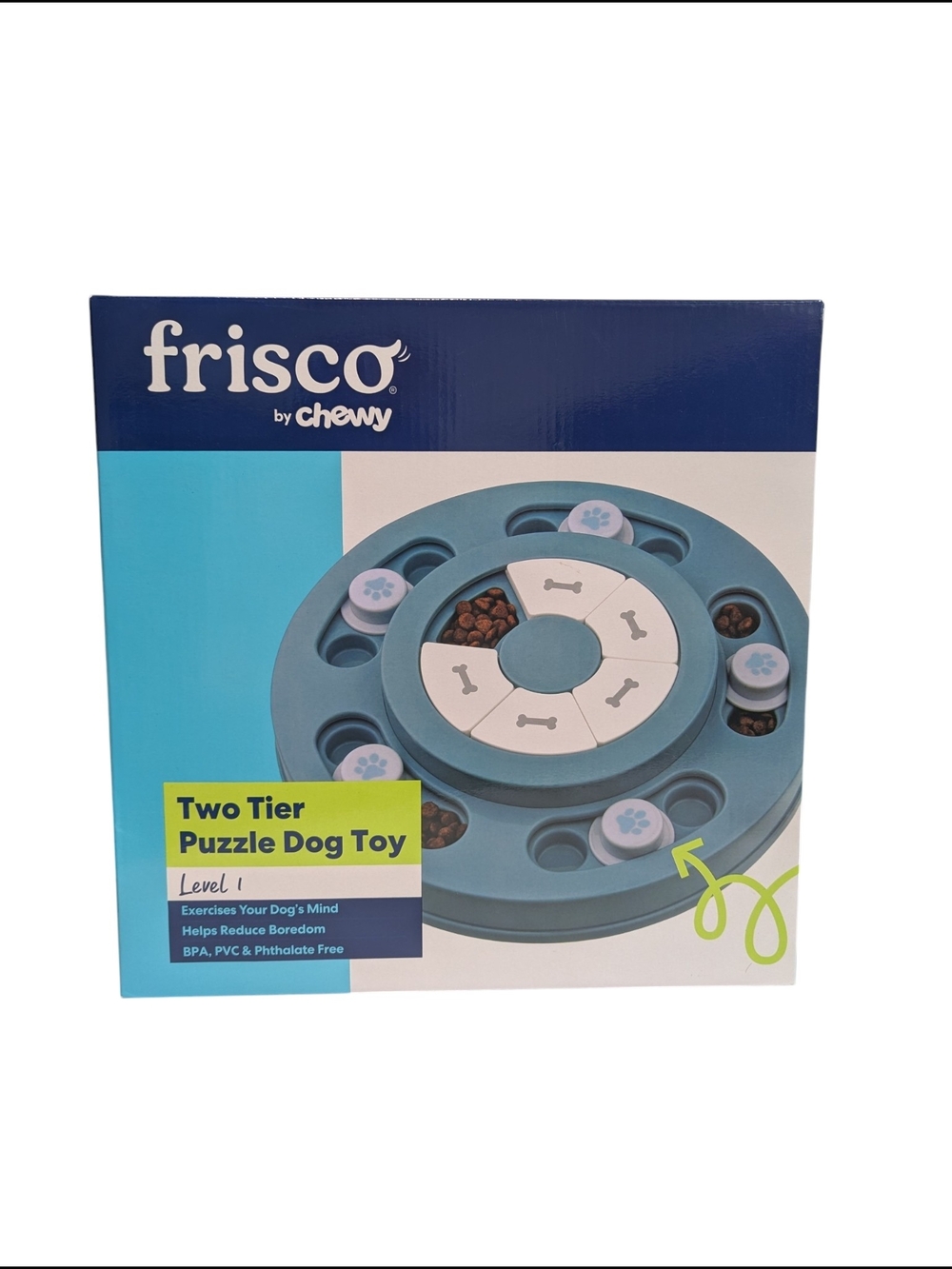 NWT Frisco Two-Tier Puzzle Dog Toy - Blue